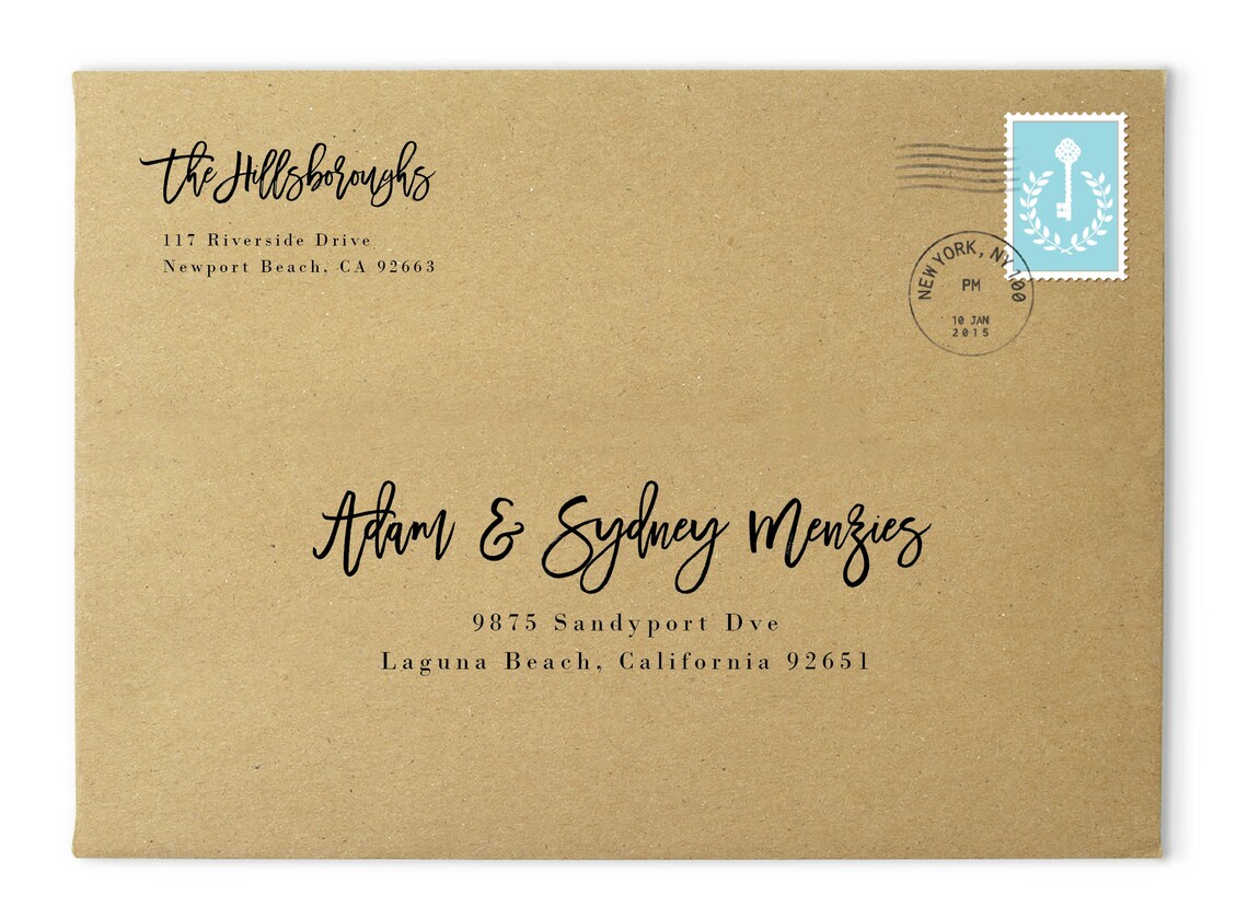 Wedding Envelope Address Template