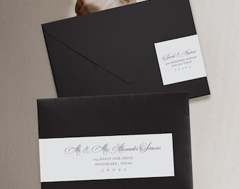 Wraparound Envelope Wedding Address Labels, Printed Calligraphy, Besotted Collection, SN120