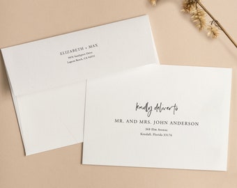 WILD SPIRIT | Modern Script Printed Envelopes, Modern Wedding Envelope Addressing, Print Ship Envelopes, Wedding Recipient Envelopes, SN033