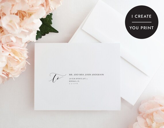 Digital Calligraphy for Wedding Envelopes