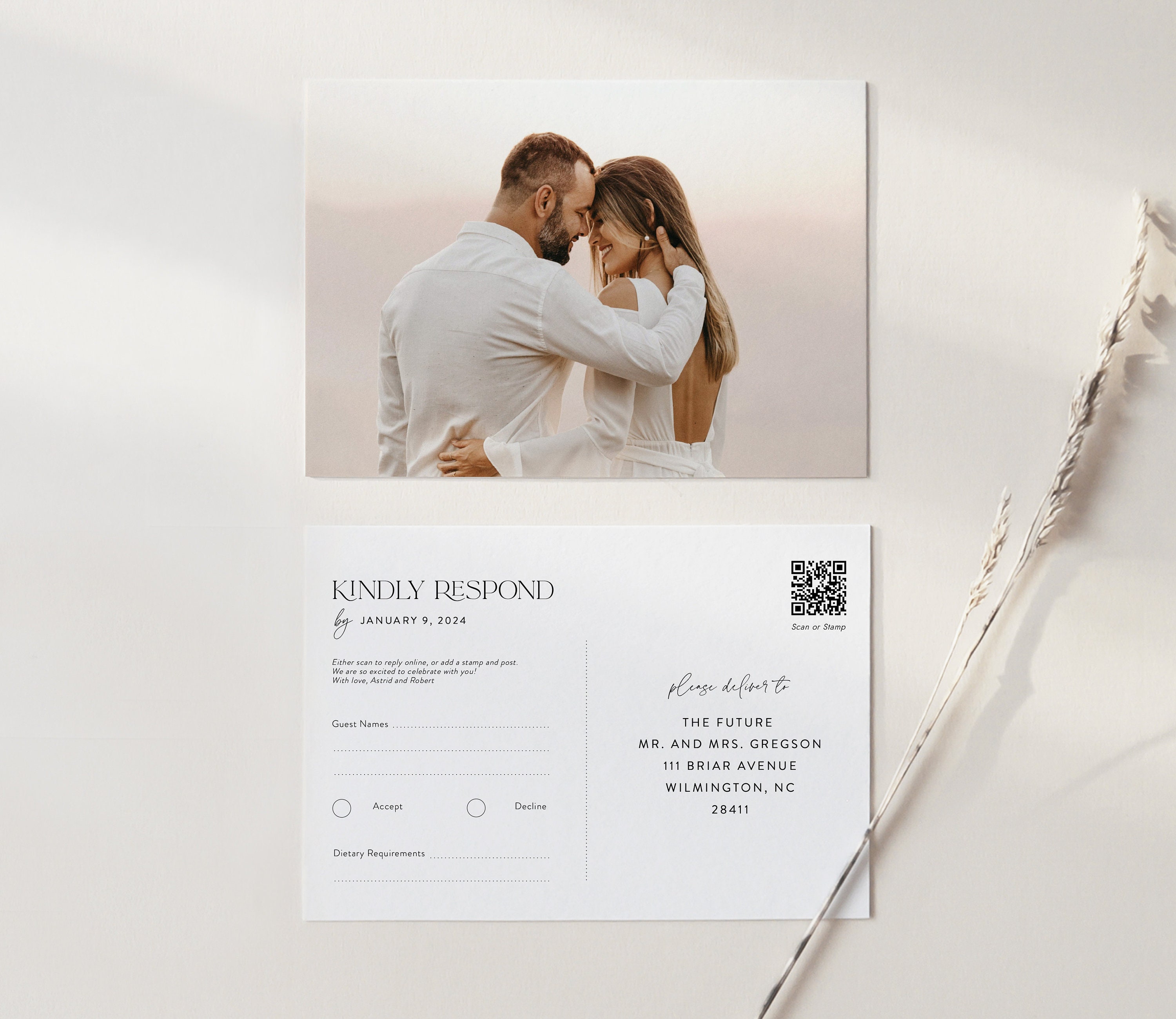 Printed Postcards, Print and Ship Photo Postcard, QR Code RSVP ...