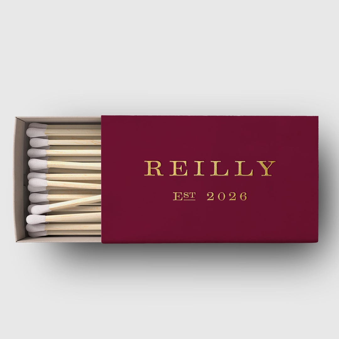 High End Matchboxes GILDED AGE | Customized Vintage Matchbox Favors, Foil Stamped Surname ...