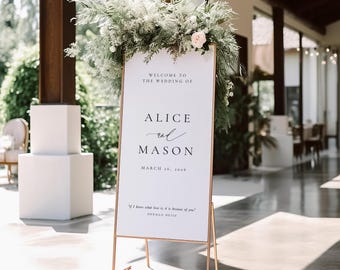 Elegant Wedding Welcome Sign | Minimalist Foam Board, Custom Sizes, SN105