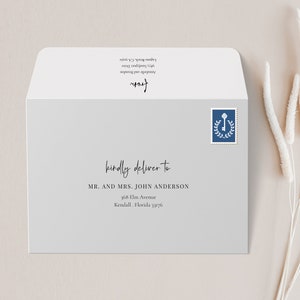 MODERN INITIALS | Printed Gatefold Wedding Invitation, Monogram Folded ...