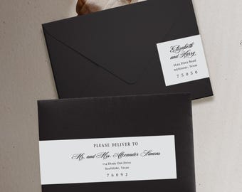 Wraparound Envelope Wedding Address Labels, Printed Calligraphy, Mulholland Collection, SN110