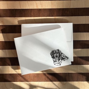 Aangepast briefpapier voor huisdieren | Gepersonaliseerde notitiekaarten voor hondenliefhebber | Geïllustreerd cadeau