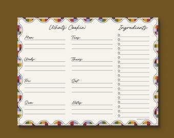 Meal Planning Notepad | Weekly Meal Prep Organizer with Grocery List and Notes