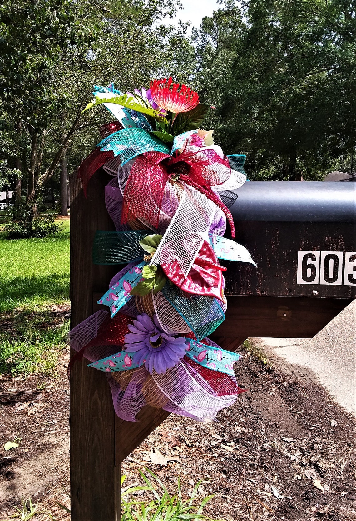 Tropical Mailbox swag Summer mailbox garland mailbox swag Etsy