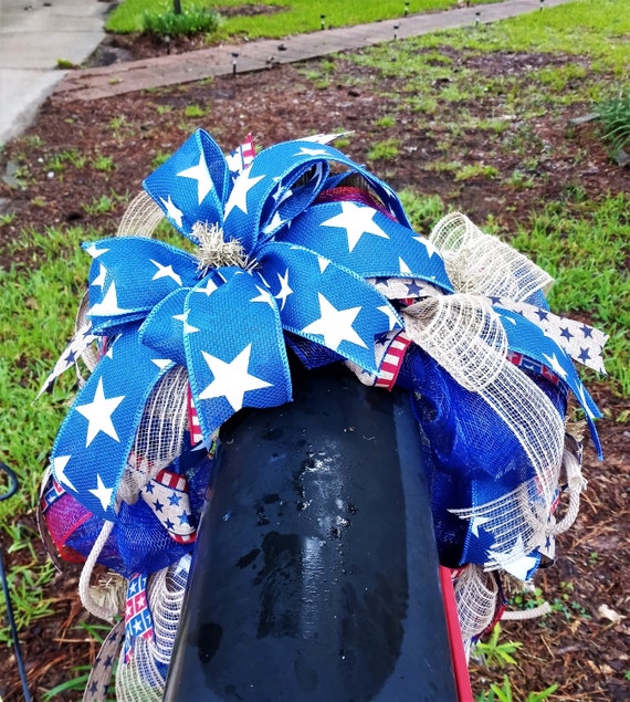 Patriotic Mailbox Swag Mailbox Decoration Mailbox Swag July Etsy