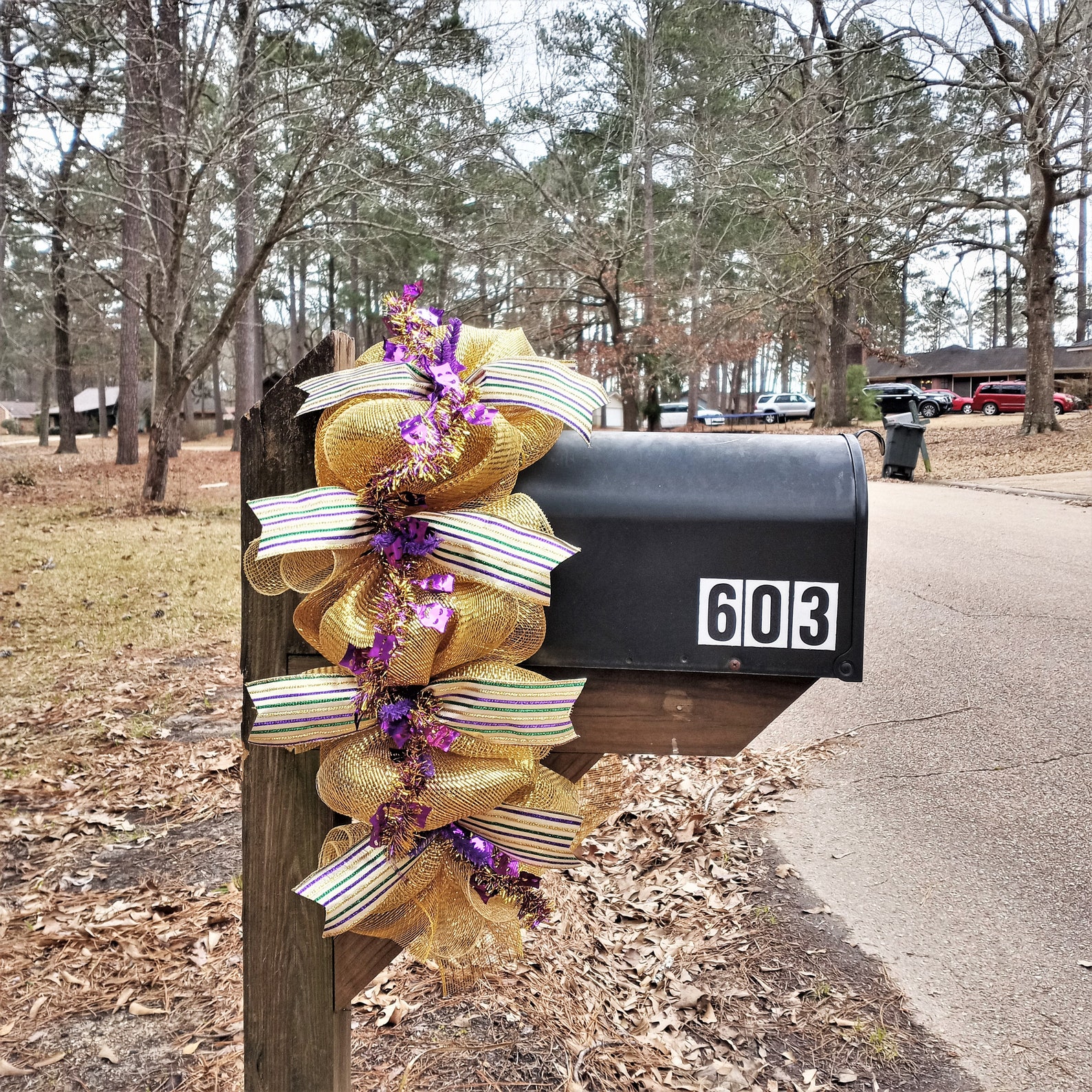 Mardi Gras Mailbox Swag Mardi Gras Mailbox Decoration Mardi Etsy