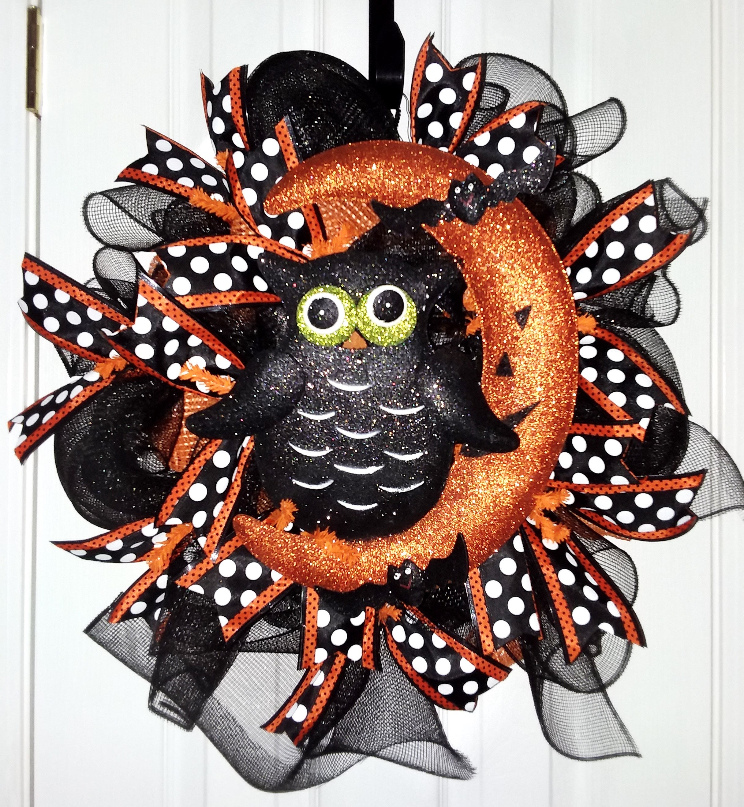 Halloween wreath Halloween Owl Wreath Fall wreath Halloween Etsy