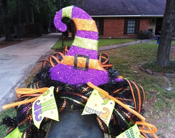 Halloween Mailbox swag, halloween decoration, Halloween Witch mailbox swag, Witch decor, Fall Swag, Halloween swag, Fall Mailbox decoration