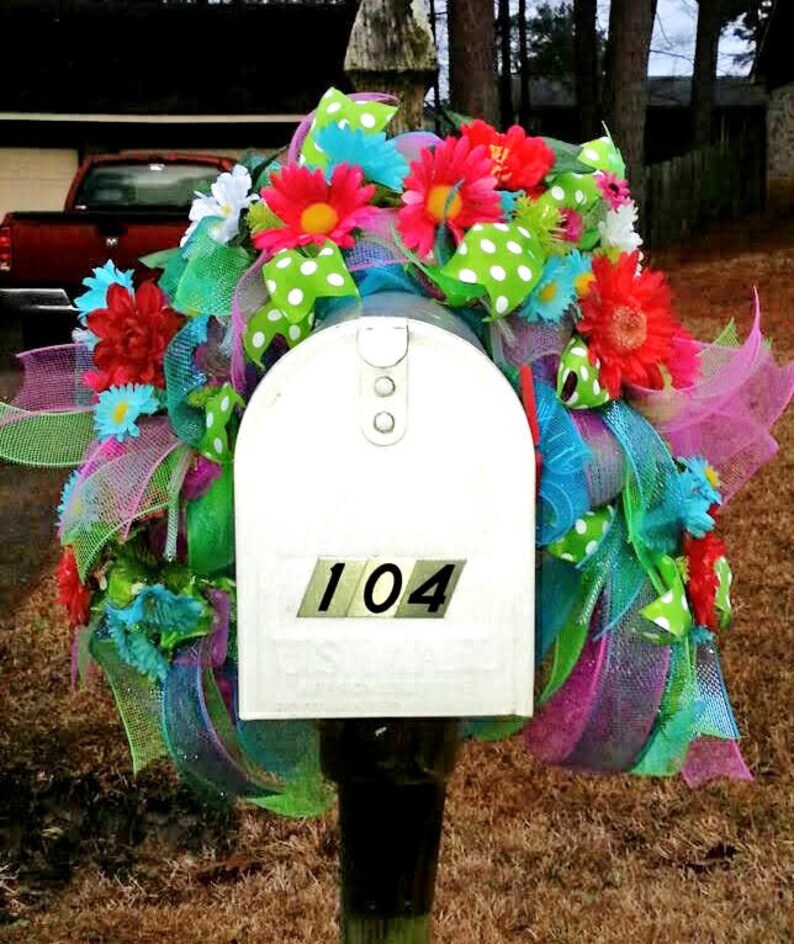 Mailbox swag Spring mailbox swag Summer mailbox swag Etsy