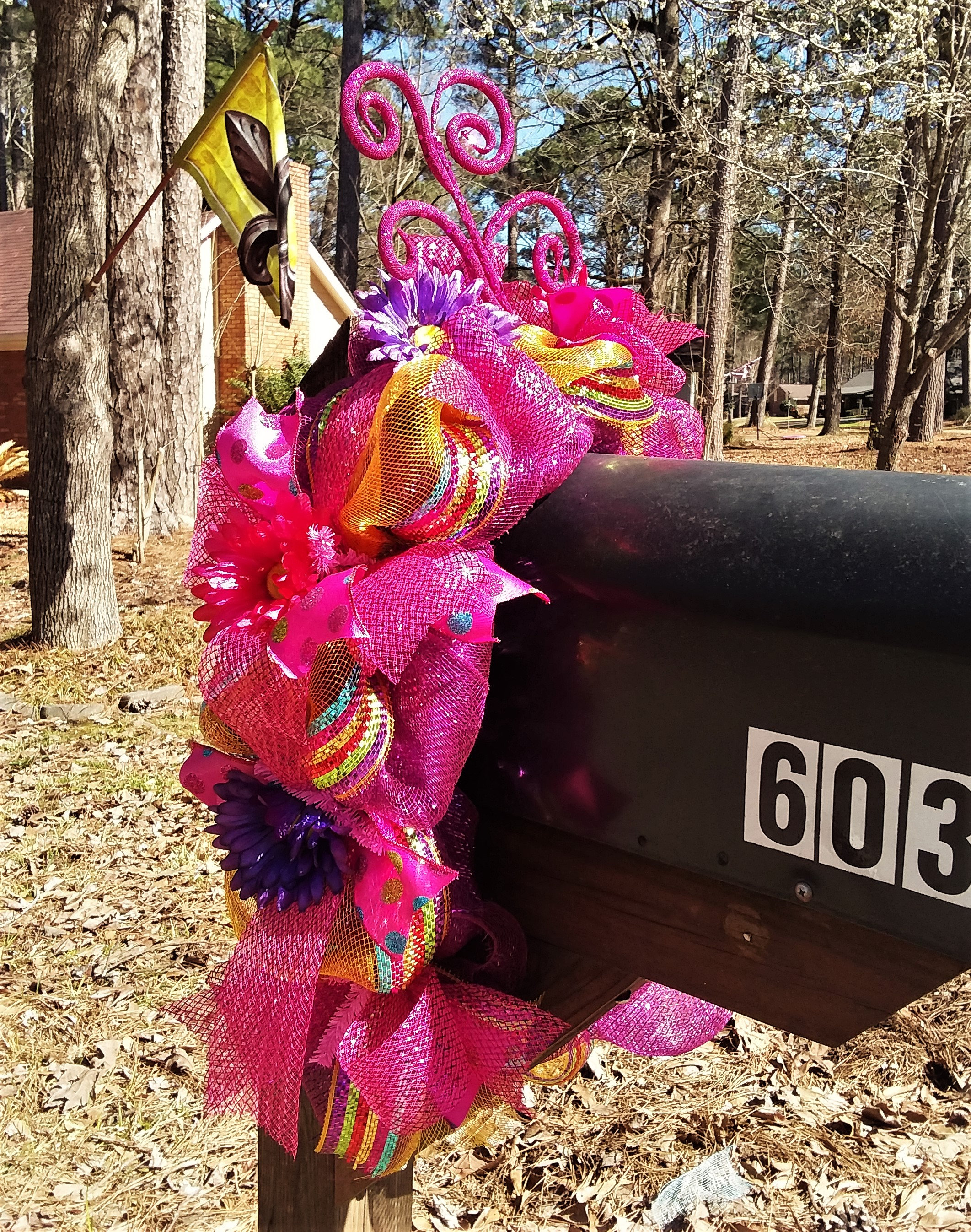 Spring mailbox swag with flowers Spring mailbox decoration Etsy