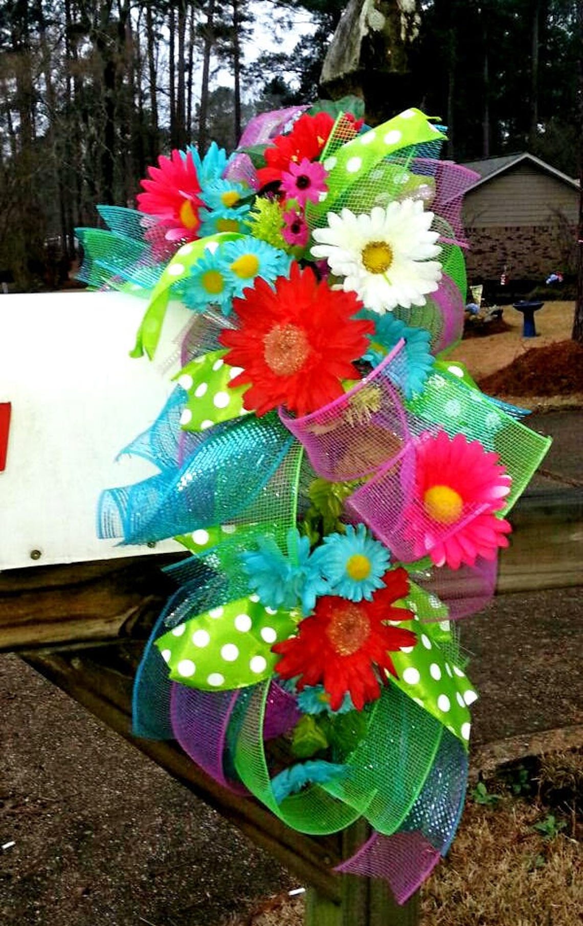 Mailbox swag Spring mailbox swag Summer mailbox swag Etsy