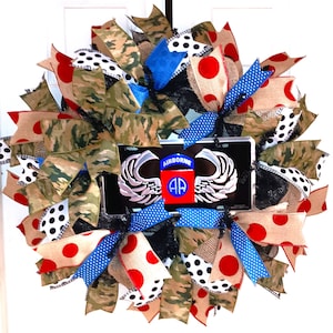 Army wreath, 82d Airborne, Military wreath, burlap Army wreath, Army decor, U.S. Army wreath