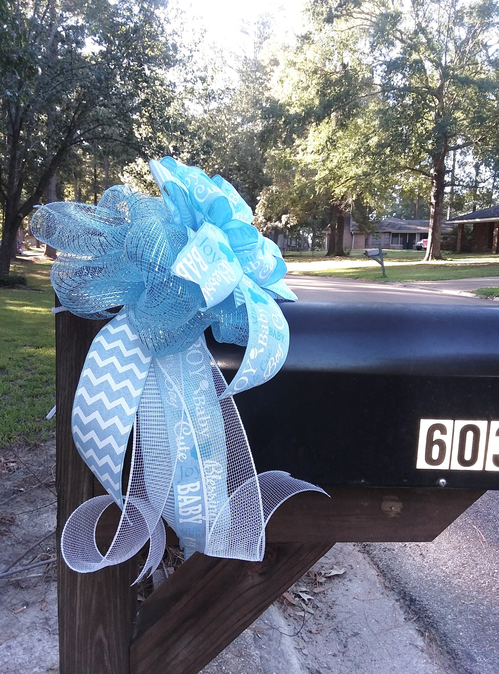 Baby Boy Mailbox Bow It's a Boy Bow Baby Boy Mailbox Etsy
