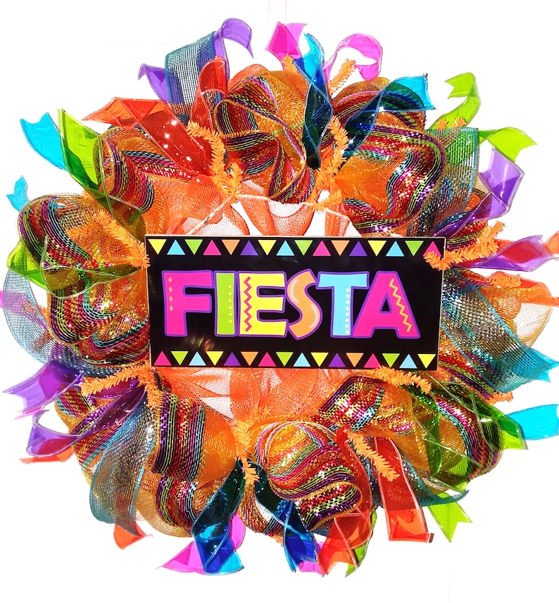 Fiesta Wreath Spanish wreath Spanish home decor Cinco de Etsy