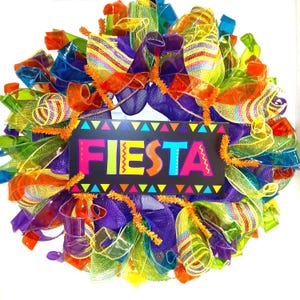 Fiesta Wreath, Spanish wreath, Spanish home decor, Cinco de Mayo wreath, celebration wreath, Party Wreath, Spanish door hanger