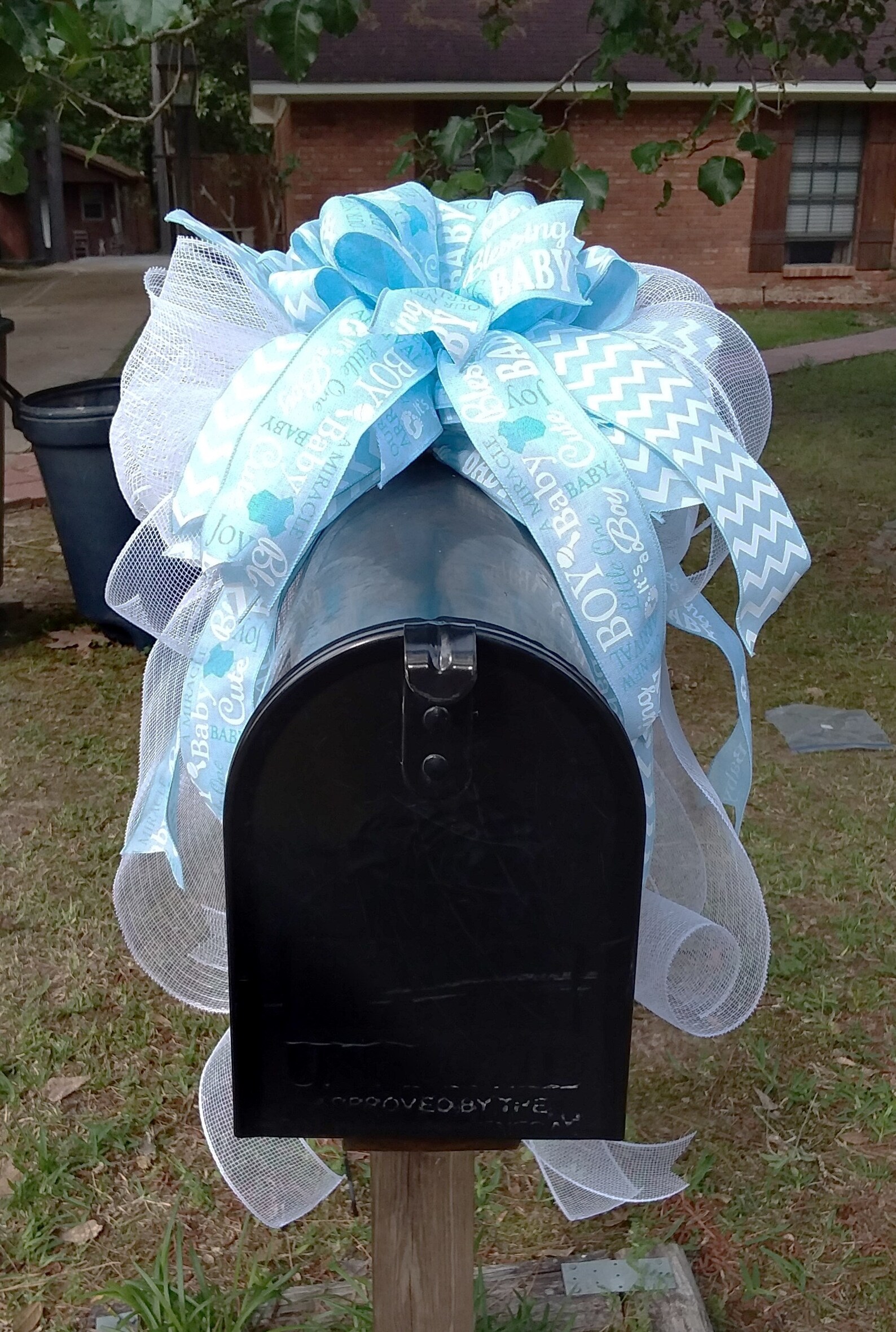 Baby Boy Mailbox Bow It's a Boy Bow Baby Boy Mailbox Etsy