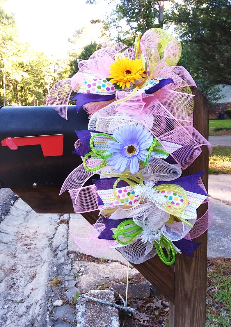 Spring swag Spring Mailbox swag Birds Mailbox swag Mailbox Etsy