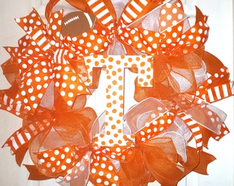 Tennessee Wreath, Tennessee football wreath, collegiate wreath, team spirit wreath, Tennessee Volunteers decorations, TN door hanger