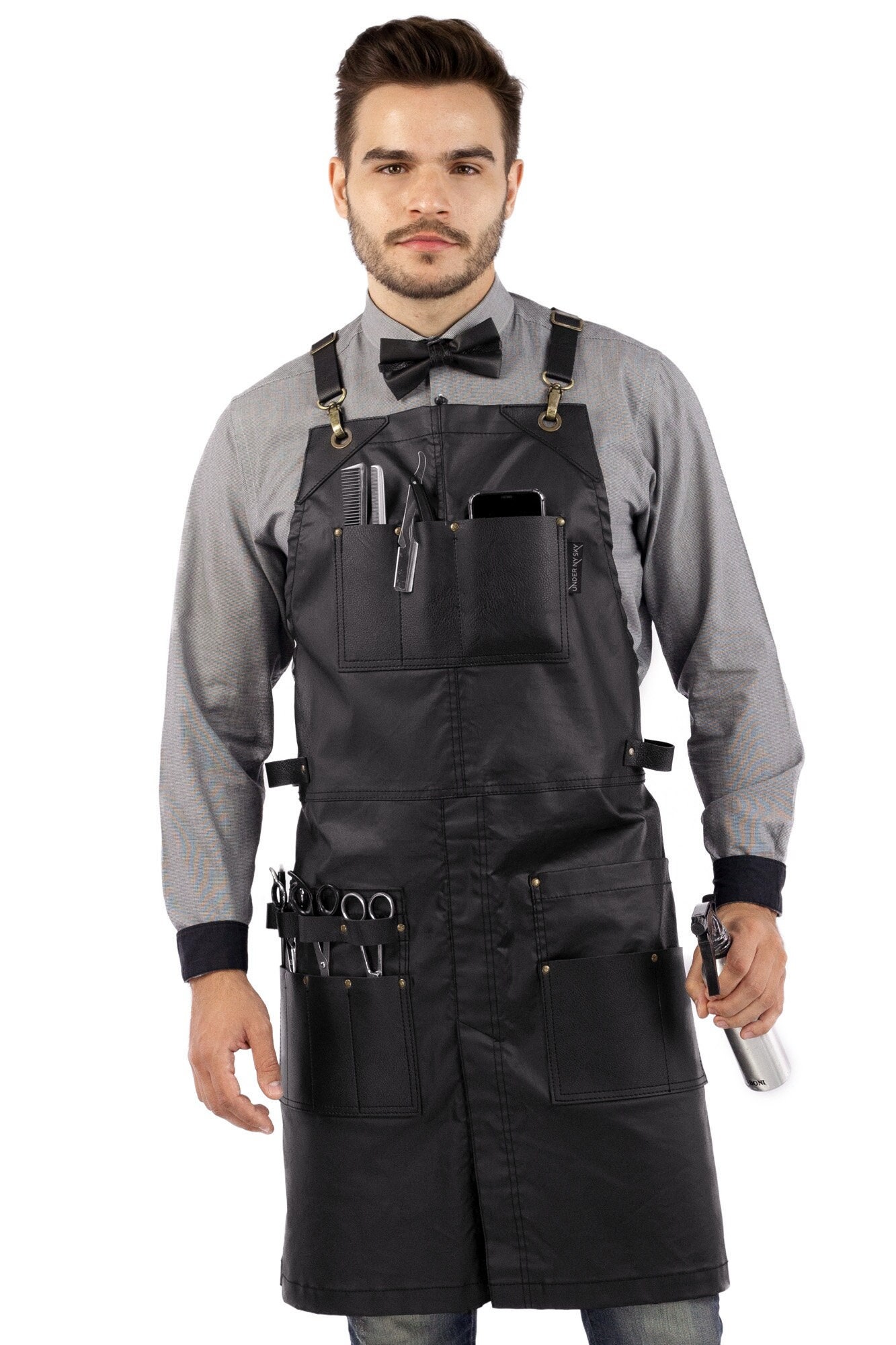 Barber Apron Leather Straps Pockets Loops and - Etsy
