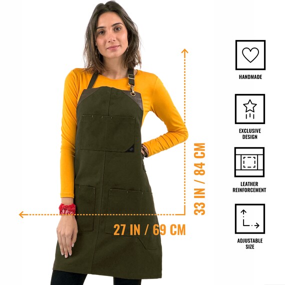 Green Canvas Painting Bib Apron