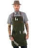 Utility Apron - Heavy-Duty Green, Black or Gray Canvas, Folds into KnifeRoll, Leather Trim - Chef, BBQ, Butcher 