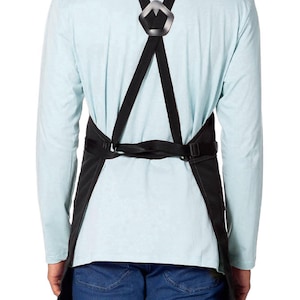 Barber Apron - Water & Chemical Resistant, CrossBack, Pocket with Zipper or Flap - Hairstylist, Colorist, Chef - Black image 6