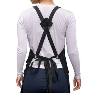 Barber Apron - Water & Chemical Resistant, CrossBack, Pocket with Zipper or Flap - Hairstylist, Colorist, Chef - Black image 10
