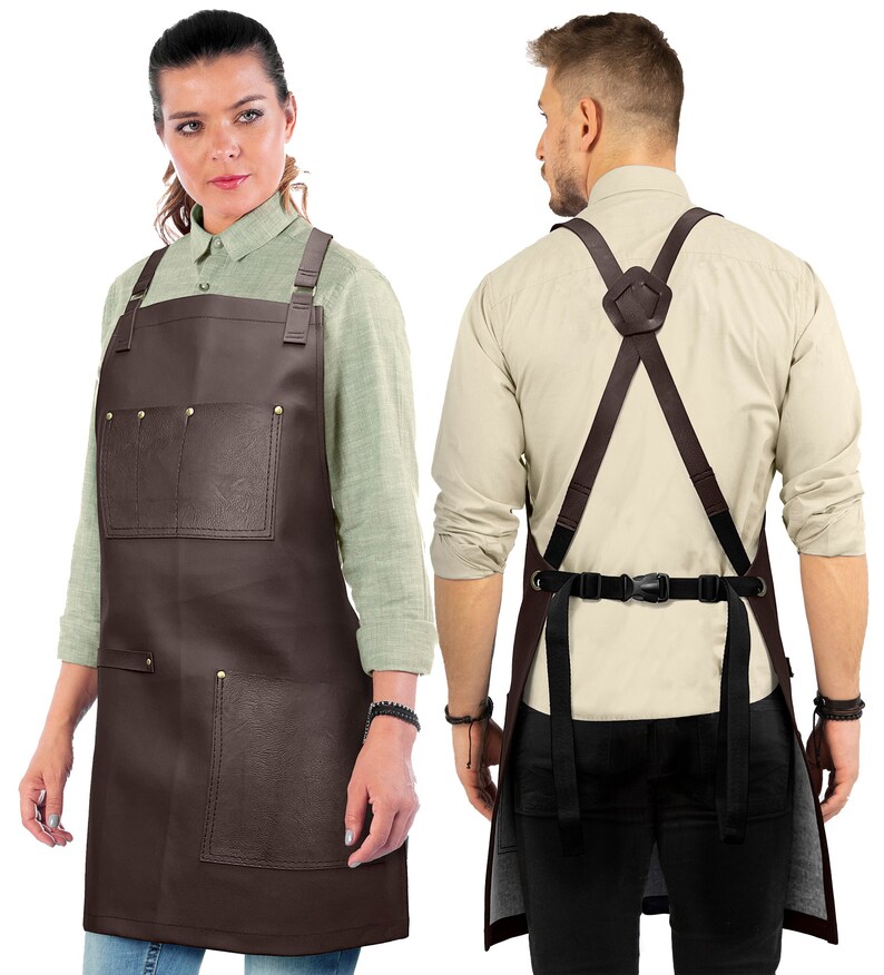 Leather Apron Crossback Straps Riveted Reinforced PU Etsy
