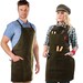 Work Apron - Green, Black, Brown or Gray Waxed Canvas, Leather Trim, Cross-Back, HeavyDuty, Chef, Woodwork, BBQ, Shop 