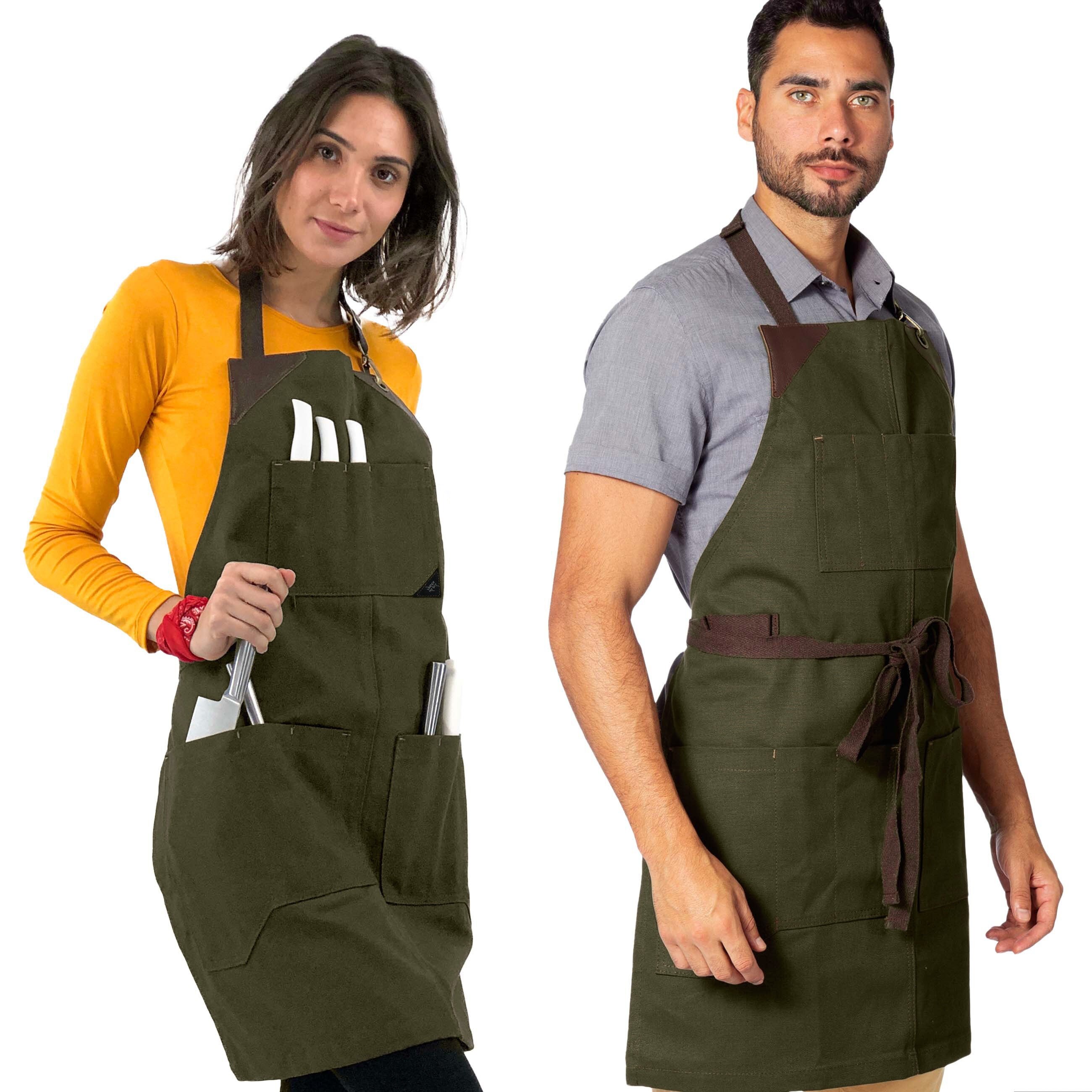 Green Canvas Painting Bib Apron