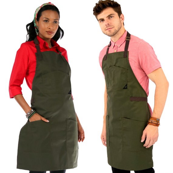 Chef Apron Black Green or Gray Twill Black or Blue Denim Cotton Straps Smart Pockets Pro Chef Cook Barista Bartender Etsy Australia