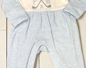Personalized Golf Baby Boy Outfit | Golf Baby Footie & Burp Cloth Set | Newborn Coming Home Outfit | Baby Shower Gift