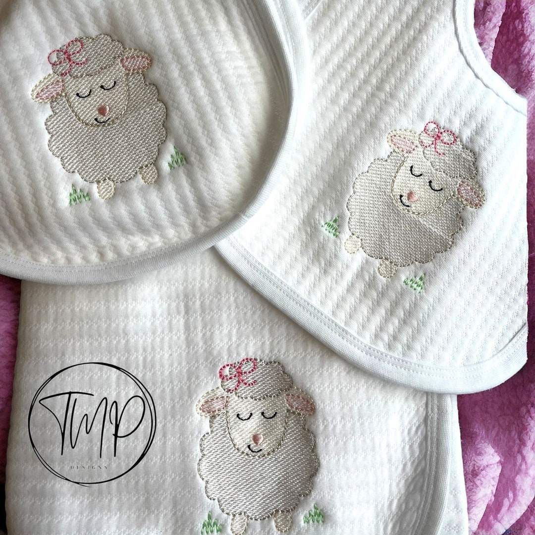 Cute Lamb Face Wool Baby Bib – Soft, Warm & Absorbent Feeding Bib main image 1