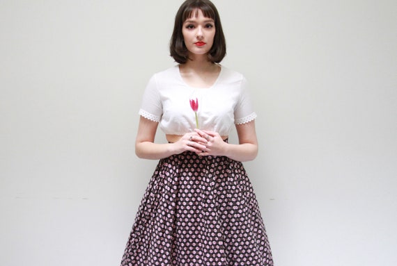 Vintage 1950s Mode o Day Cotton Skirt / 1950s Nove