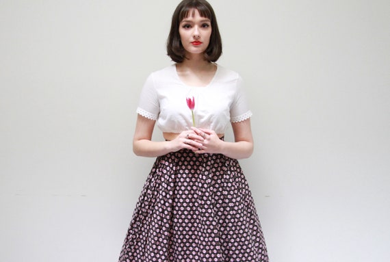 Vintage 1950s Mode o Day Cotton Skirt / 1950s Nov… - image 1