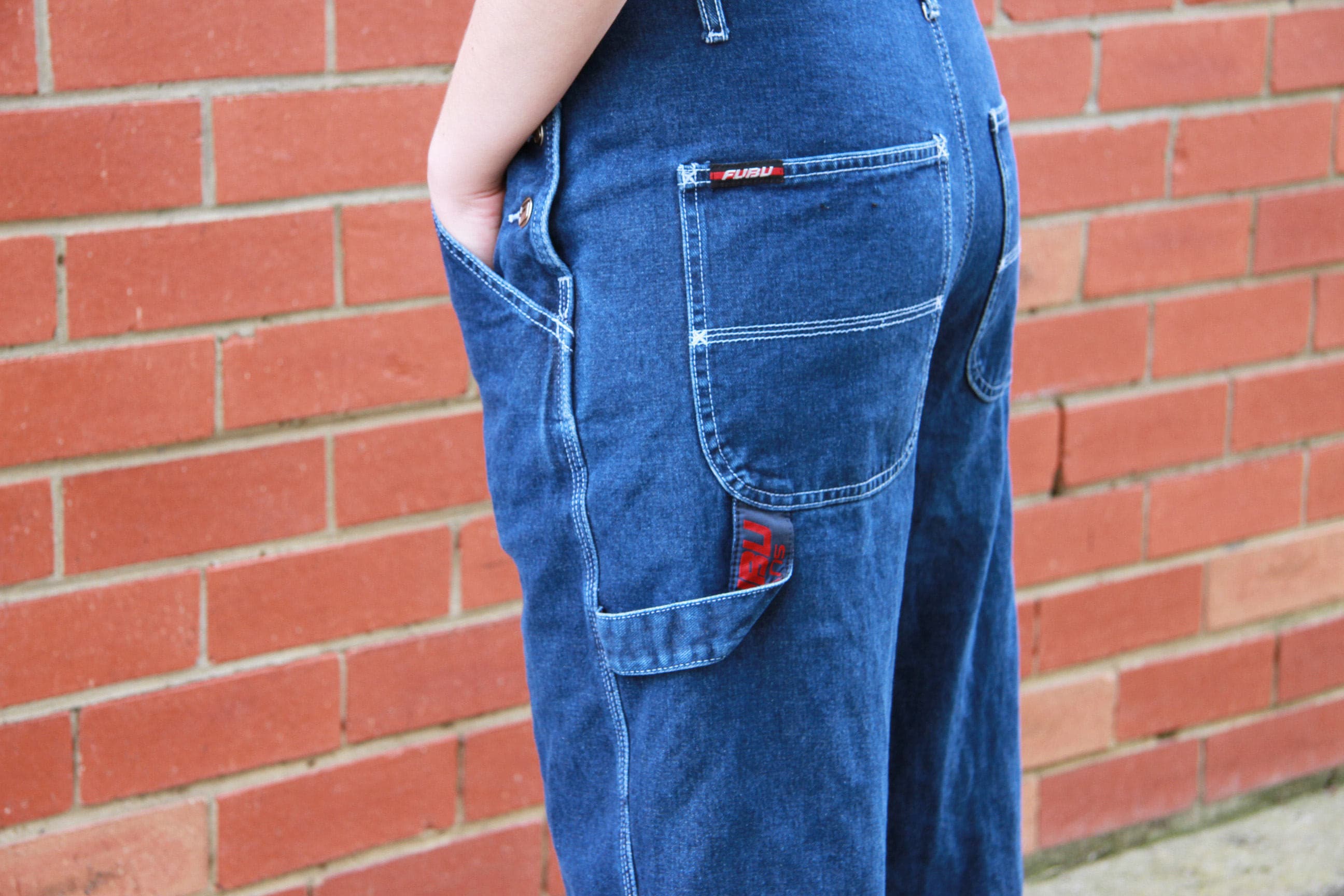 Vintage FUBU Denim Overalls / RARE 1990s Blue Denim FUBU Overalls