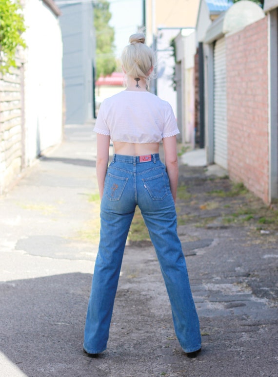 Vintage 1970s LEVI'S Big E Jeans / High Waist / 7… - image 9