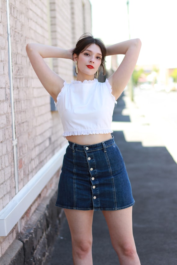 Alexa Chung for AG Kety Denim A-line Skirt / 27 / Xs / S - Etsy