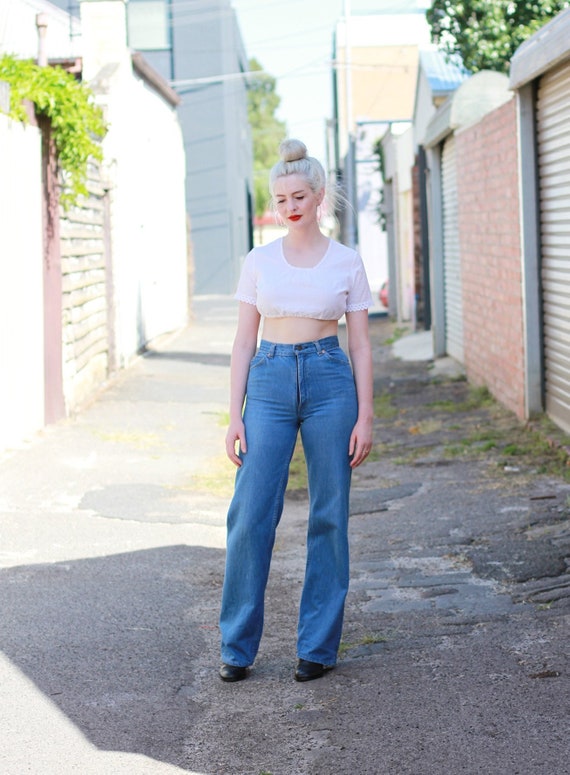 Vintage 1970s LEVI'S Big E Jeans / High Waist / 7… - image 1