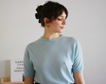 Vintage CASHMERE Baby Blue Sweater | Barrie Knitwear Hawick Scotland | made in Scotland | 38 | m