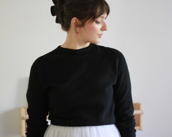 Vintage CASHMERE BRAEMAR Black Sweater | Made in Scotland | M