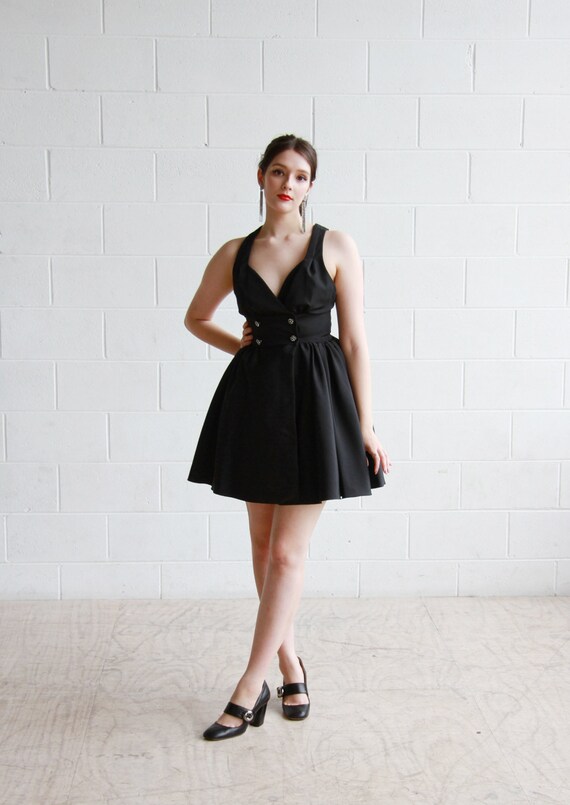 Vintage 1960s Black Sweetheart Party Dress / 1960s