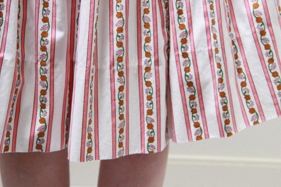 Vintage 1950s ROSE Full Skirt / 1950s Floral Bord… - image 7