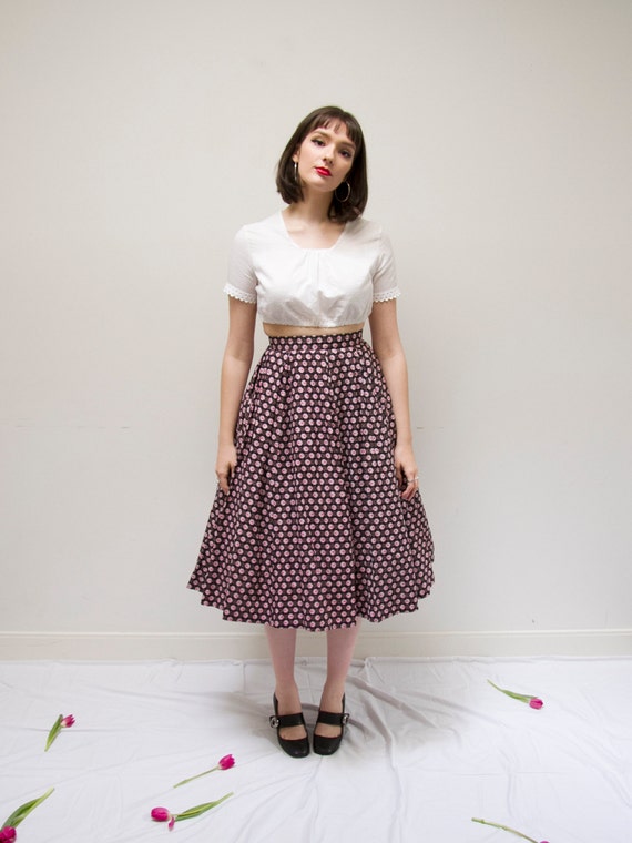 Vintage 1950s Mode o Day Cotton Skirt / 1950s Nov… - image 2