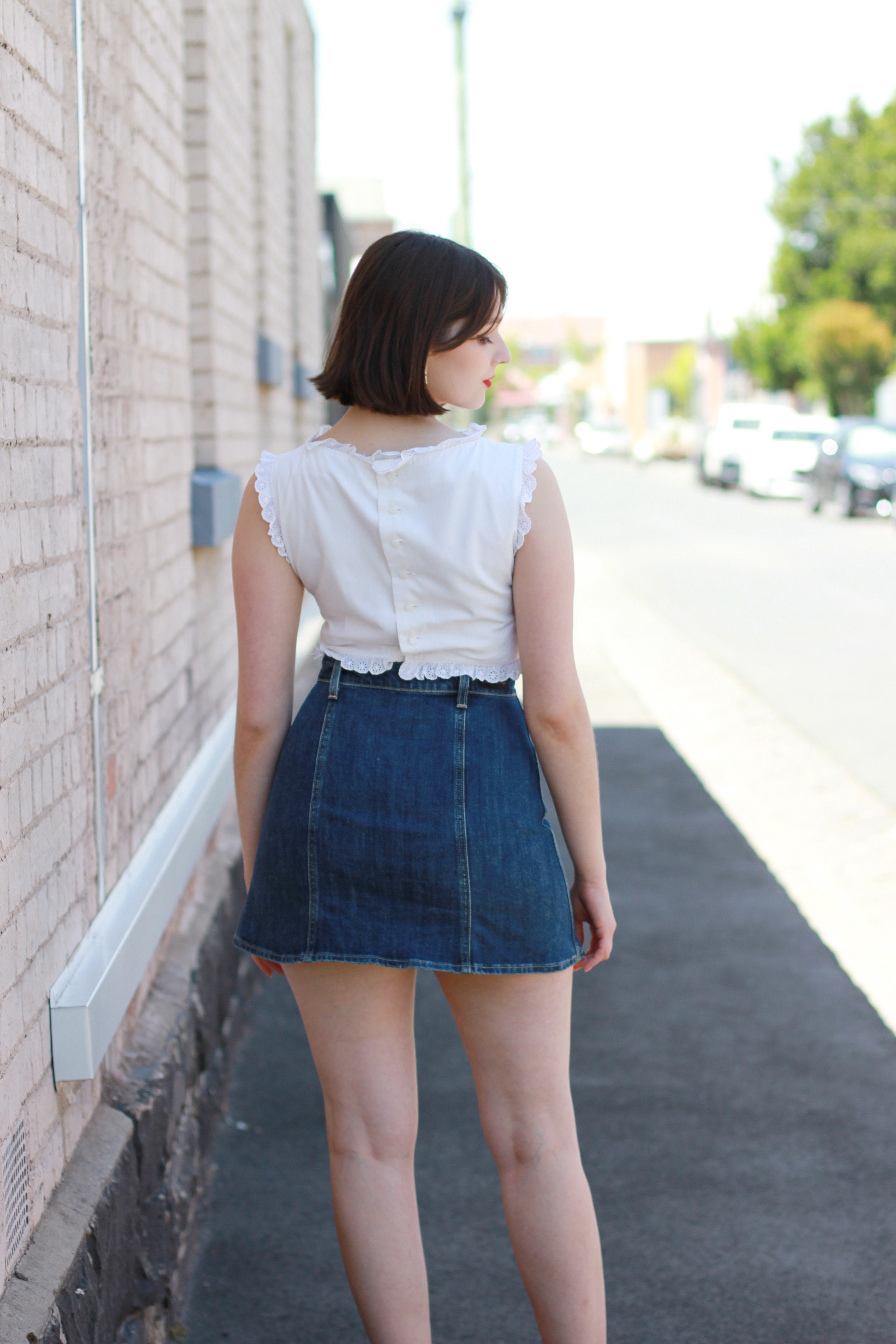 ALEXA CHUNG for AG デニムスカート【sale】 Alexa Chung for AG Size 29 Dark Wash Katy A Line Denim Mini