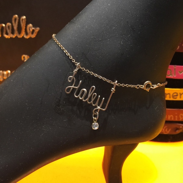 Personalized Wire Name Anklet